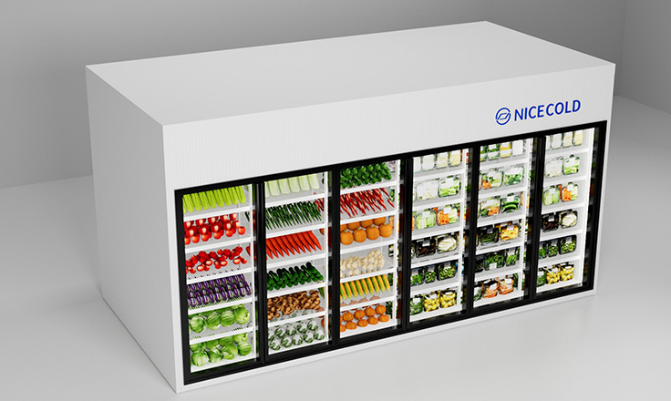 Display walk-in cooler for vegetables&fruits