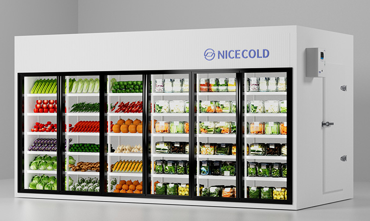 Display walk-in cooler for vegetables&fruits