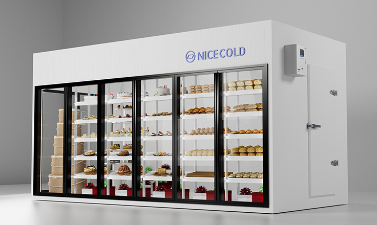 Display walk-in cooler for dairy products