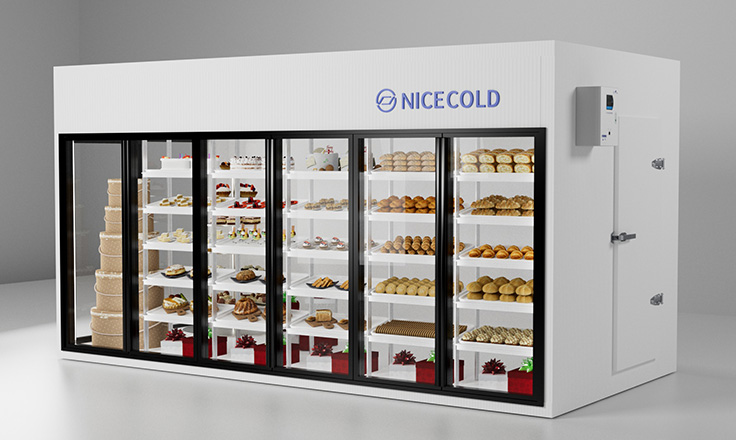 Display walk-in cooler for dairy products