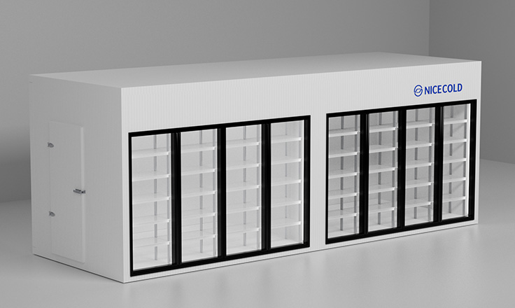 Double-temperature display cold room